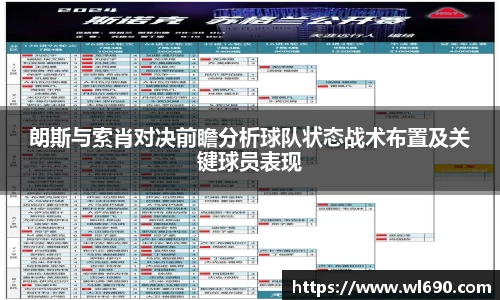 朗斯与索肖对决前瞻分析球队状态战术布置及关键球员表现